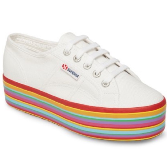 superga white rainbow